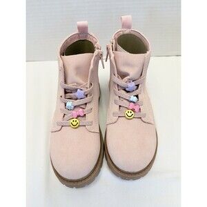 Carters Beatris Toddler Girls Casual Pink Ankle Boots with Novelty Charms Sz 12